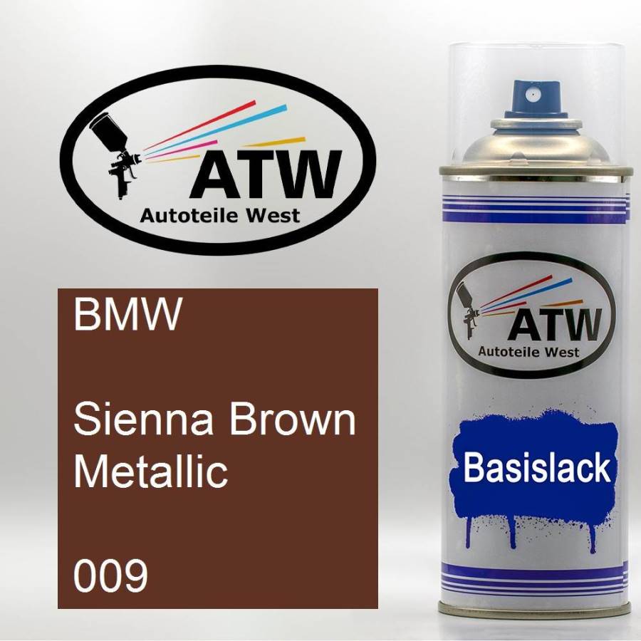 BMW, Sienna Brown Metallic, 009: 400ml Sprühdose, von ATW Autoteile West.